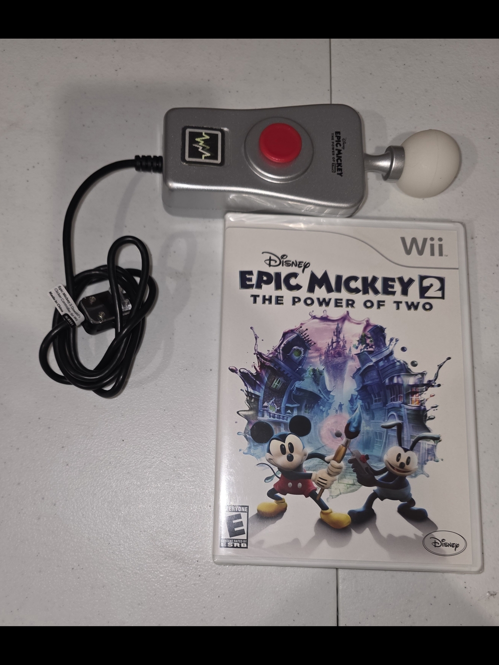 Nintendo Wii Disney Epic Mickey 2 Game with Silver/Brown Motion Controller